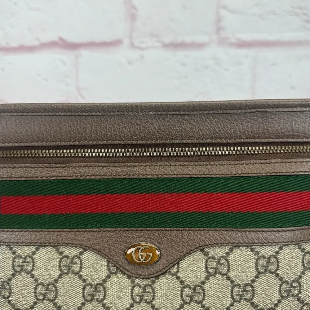 Rare Gucci Ophidia Web Khaki Clutch Bag